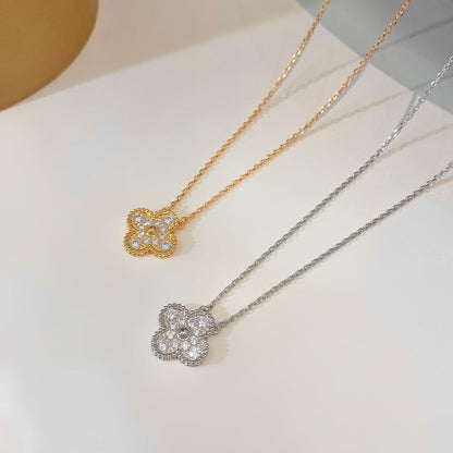 [⭐⭐JeweliWhal]CLOVER 15MM ダイヤモンド シングル フラワー ネックレス