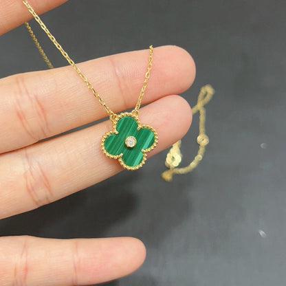 [⭐⭐JeweliWhal]CLOVER 15MM DIAMOND TURQUOISE NECKLACE