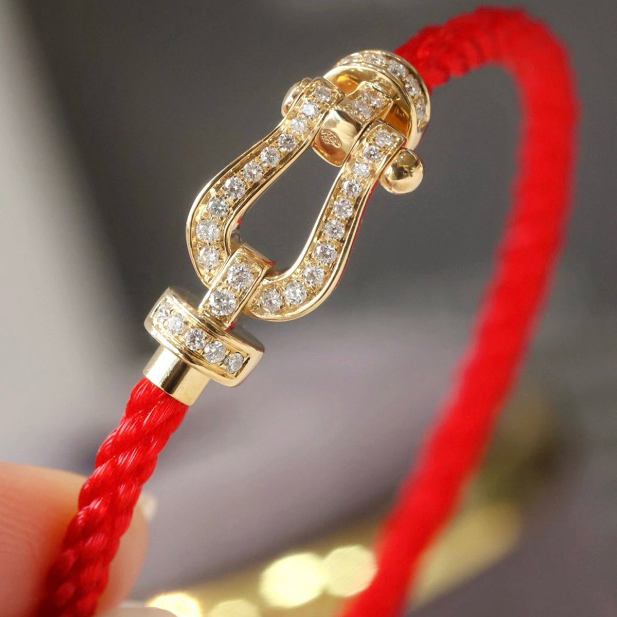 [⭐⭐JeweliWhal]FORCE LARGE HORSESHOE FULL DIAMOND BRACELET ROSE GOLD