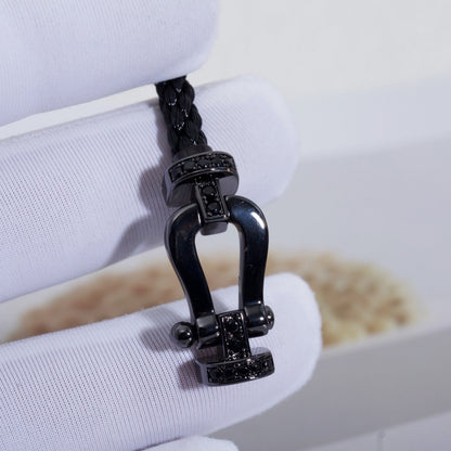 [⭐⭐JeweliWhal]FORCE LARGE SERIES HORSESHOE BLACK SAMURAI BRACELET