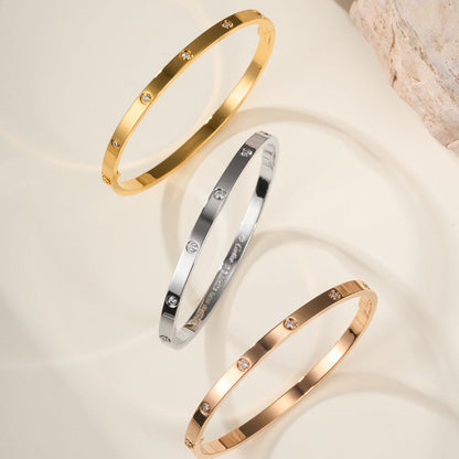 [⭐⭐JeweliWhal]LOVE BRACELET 3.65MM 10 DIAMONDS