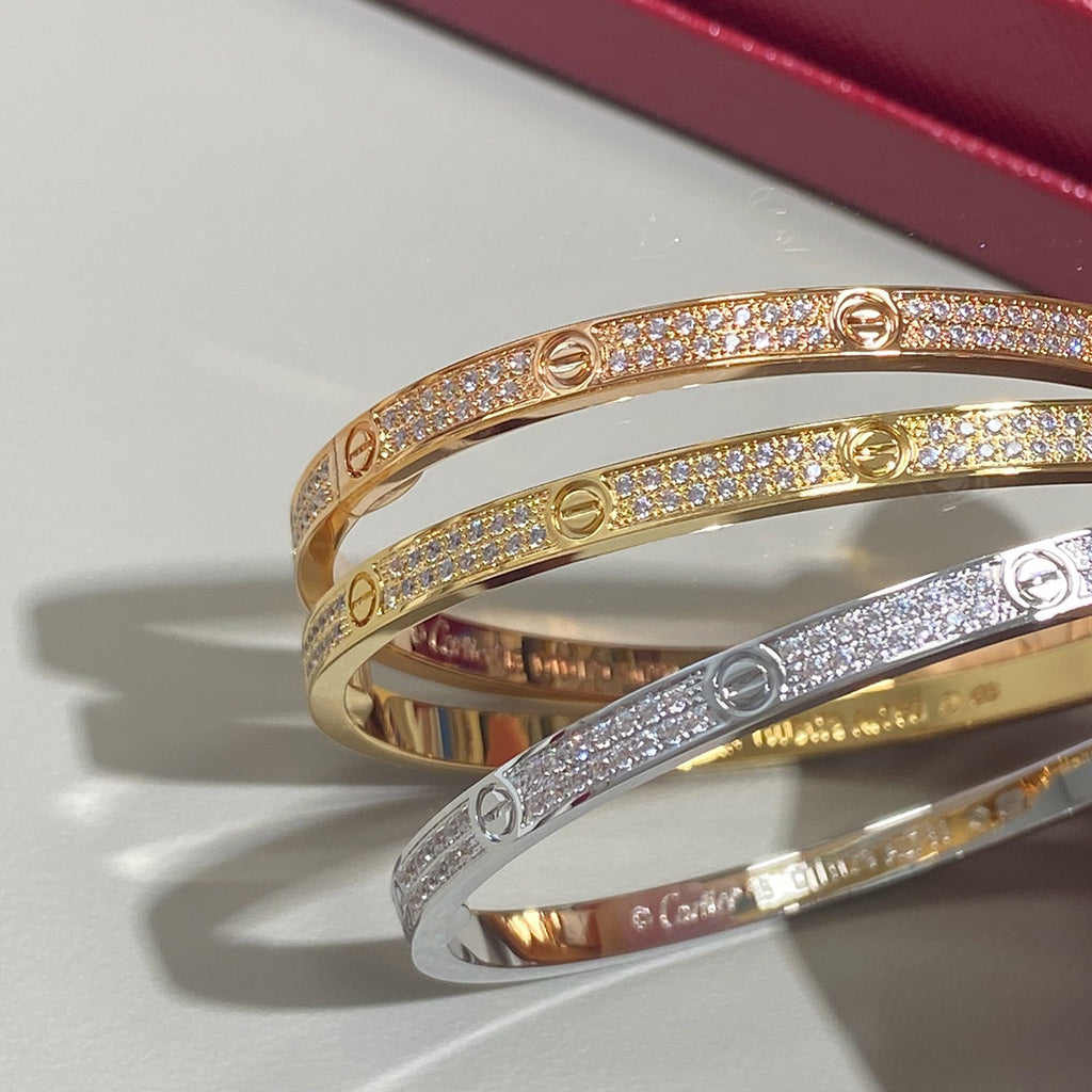 [⭐⭐JeweliWhal]LOVEブレスレット ダイヤモンドパヴェ 3.65MM