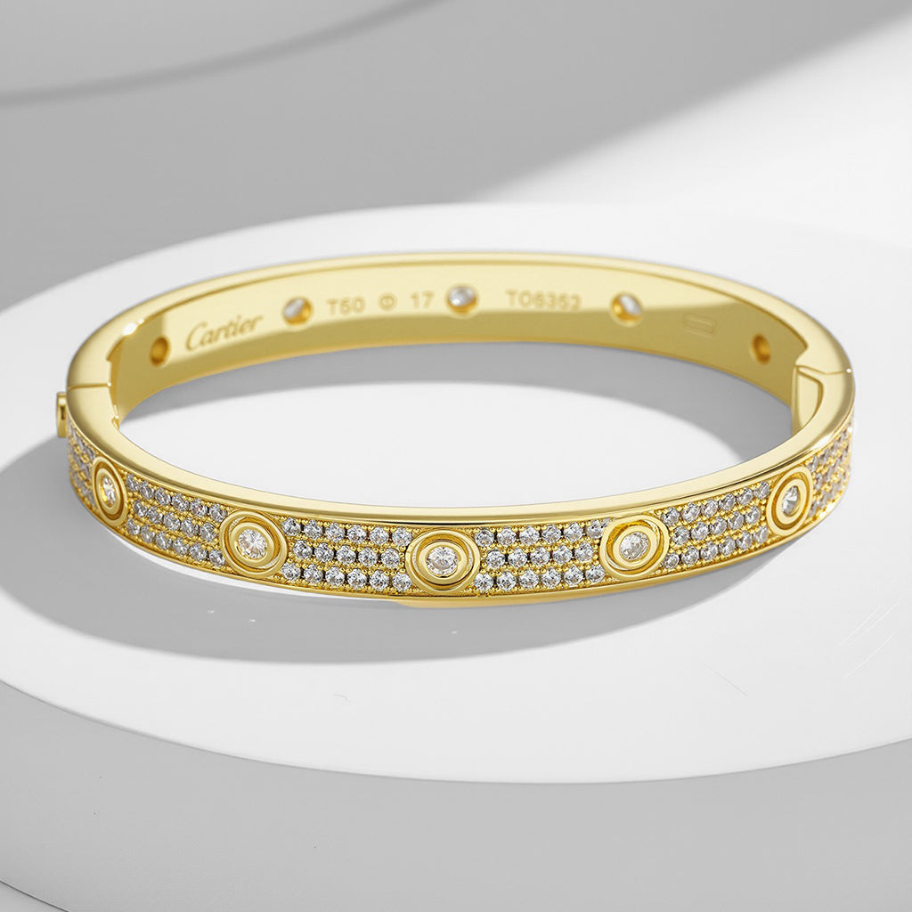[⭐⭐JeweliWhal]LOVE BRACELET 6.1MM DIAMOND-PAVED 10 BIG DIAMONDS