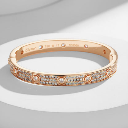 [⭐⭐JeweliWhal]LOVE BRACELET 6.1MM DIAMOND-PAVED 10 BIG DIAMONDS