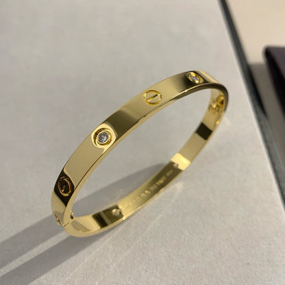 [⭐⭐JeweliWhal]LOVE BRACELET 6.1MM 4 DIAMONDS