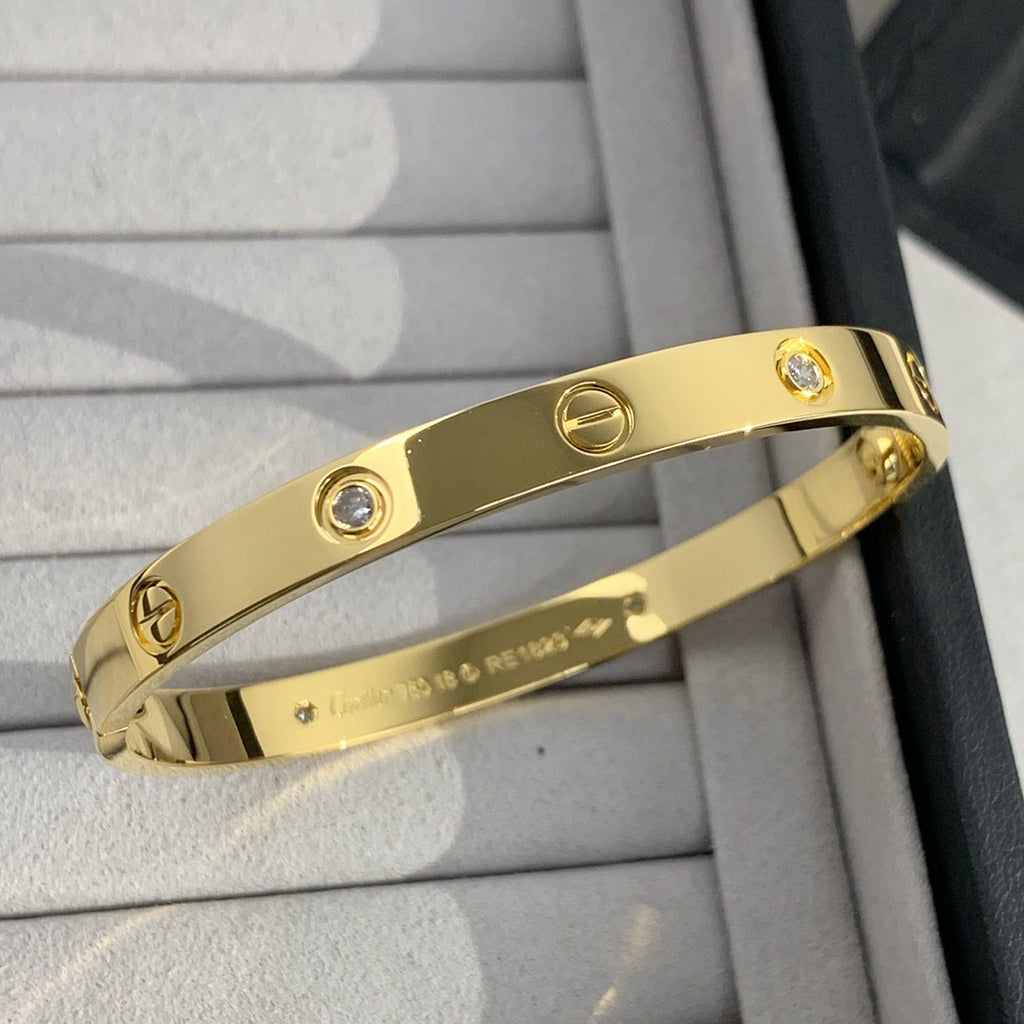 [⭐⭐JeweliWhal]LOVE BRACELET 6.1MM 4 DIAMONDS