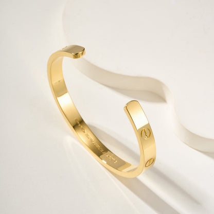 [⭐⭐JeweliWhal]LOVE BRACELET 6.1MM OPEN CUFF