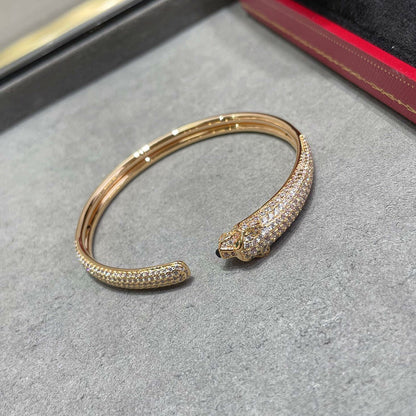 [⭐⭐JeweliWhal]PANTHERE FULL DIAMOND OPEN BRACELET