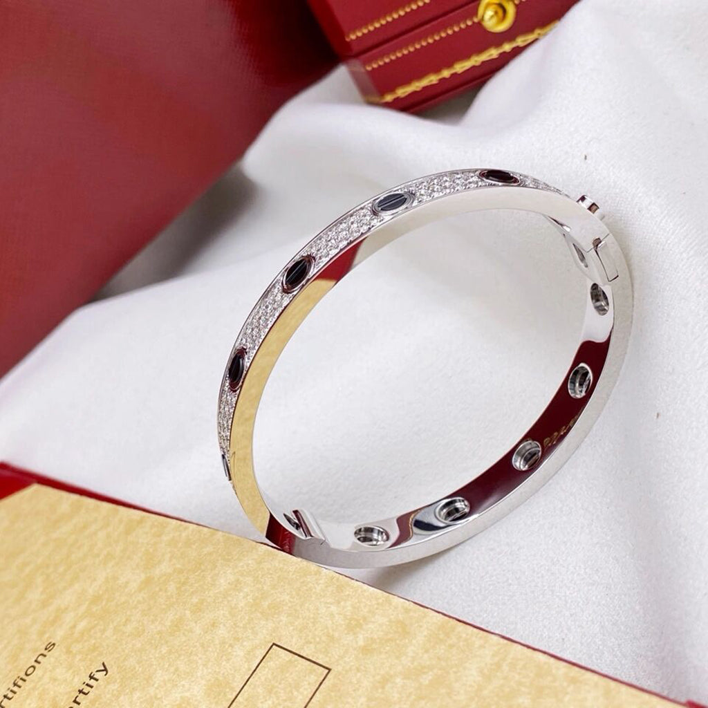 [⭐⭐JeweliWhal]LOVE BRACELET 6.1MM DIAMOND-PAVED CERAMIC