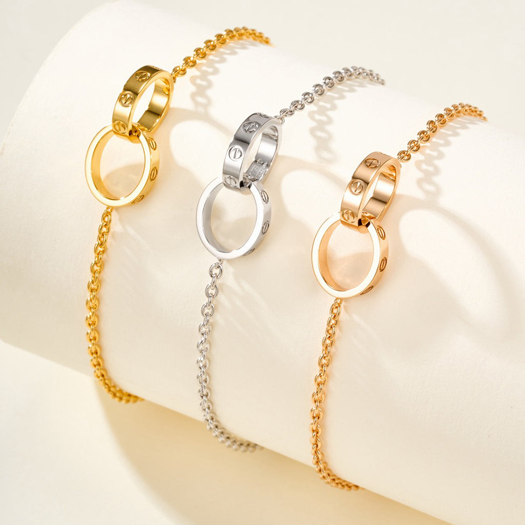 [⭐⭐JeweliWhal]LOVE BRACELET DOUBLE RING