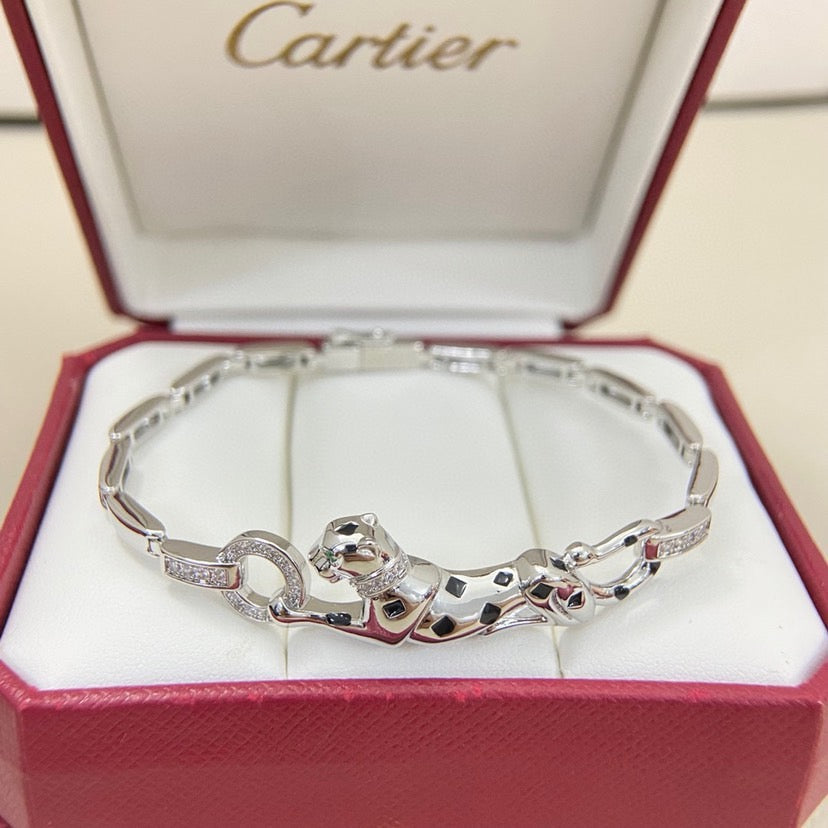 [⭐⭐JeweliWhal]PANTHERE HALF DIAMOND ON CHAIN BRACELET