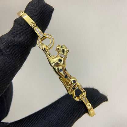 [⭐⭐JeweliWhal]PANTHERE HALF DIAMOND ON CHAIN BRACELET