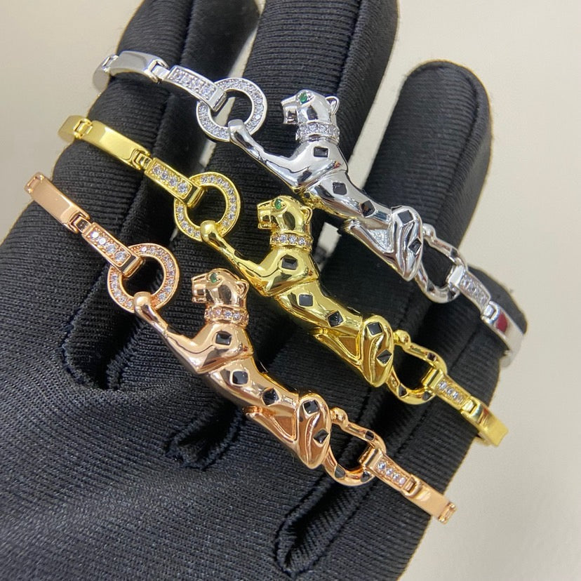[⭐⭐JeweliWhal]PANTHERE HALF DIAMOND ON CHAIN BRACELET
