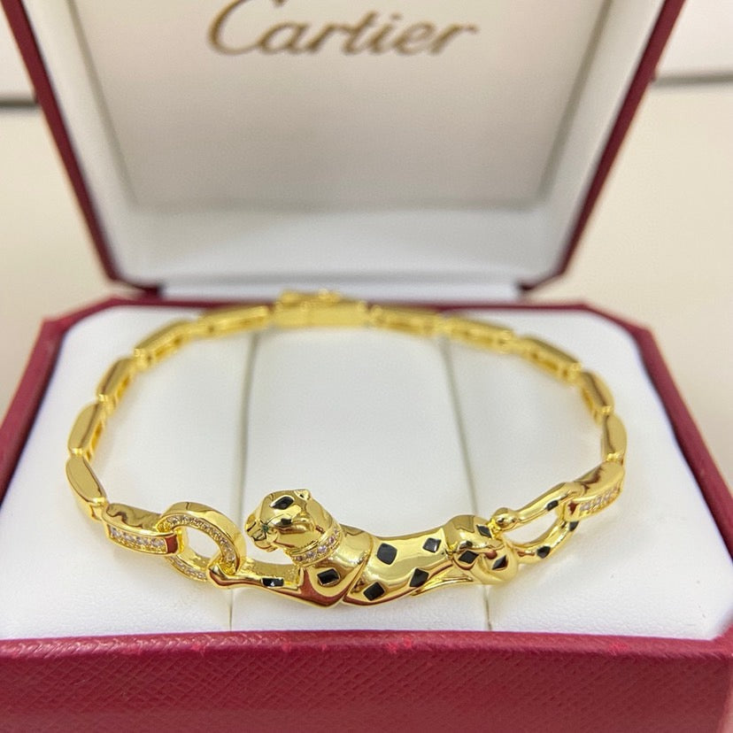 [⭐⭐JeweliWhal]PANTHERE HALF DIAMOND ON CHAIN BRACELET