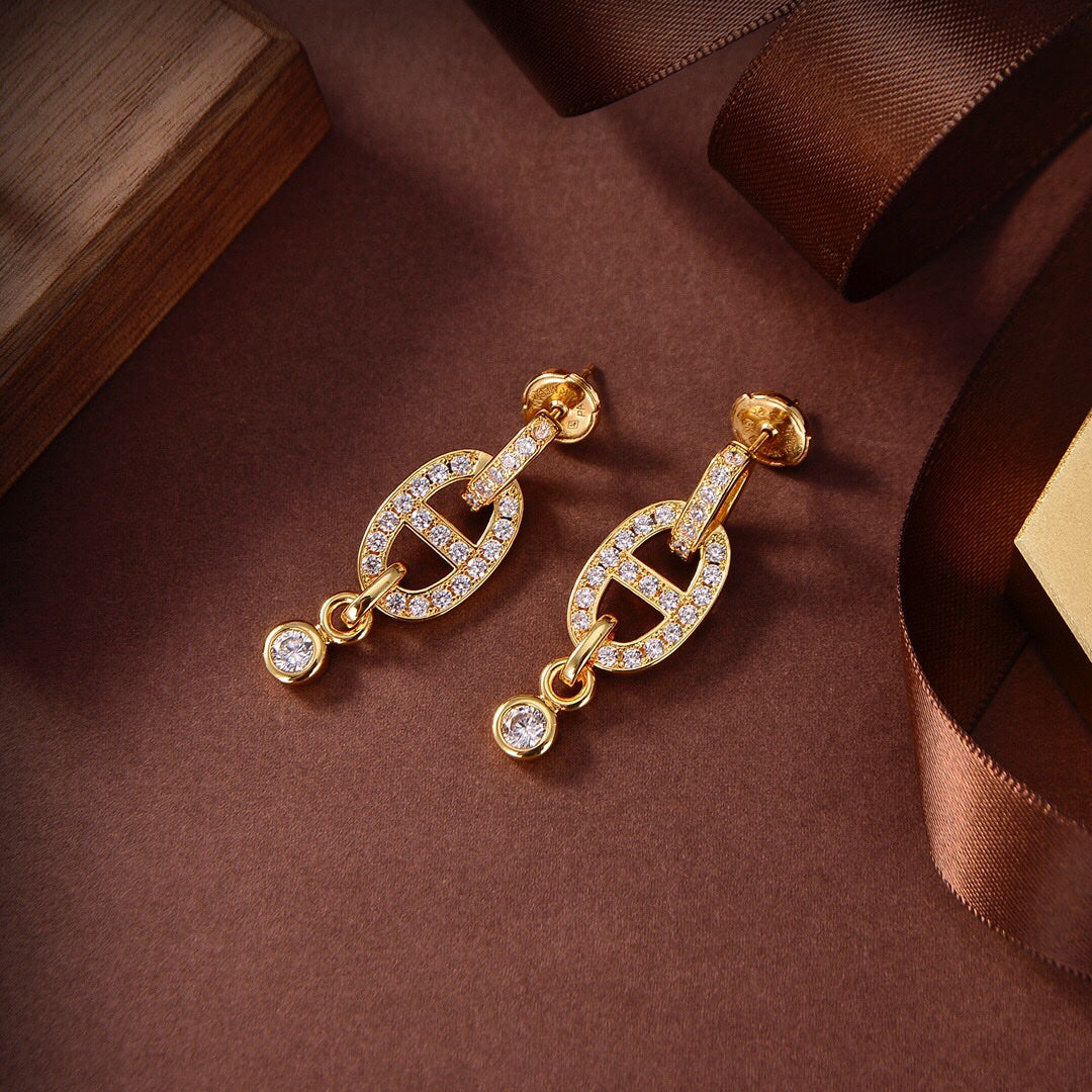 [⭐⭐JeweliWhal]HM CHAINE DIAMOND EARRINGS
