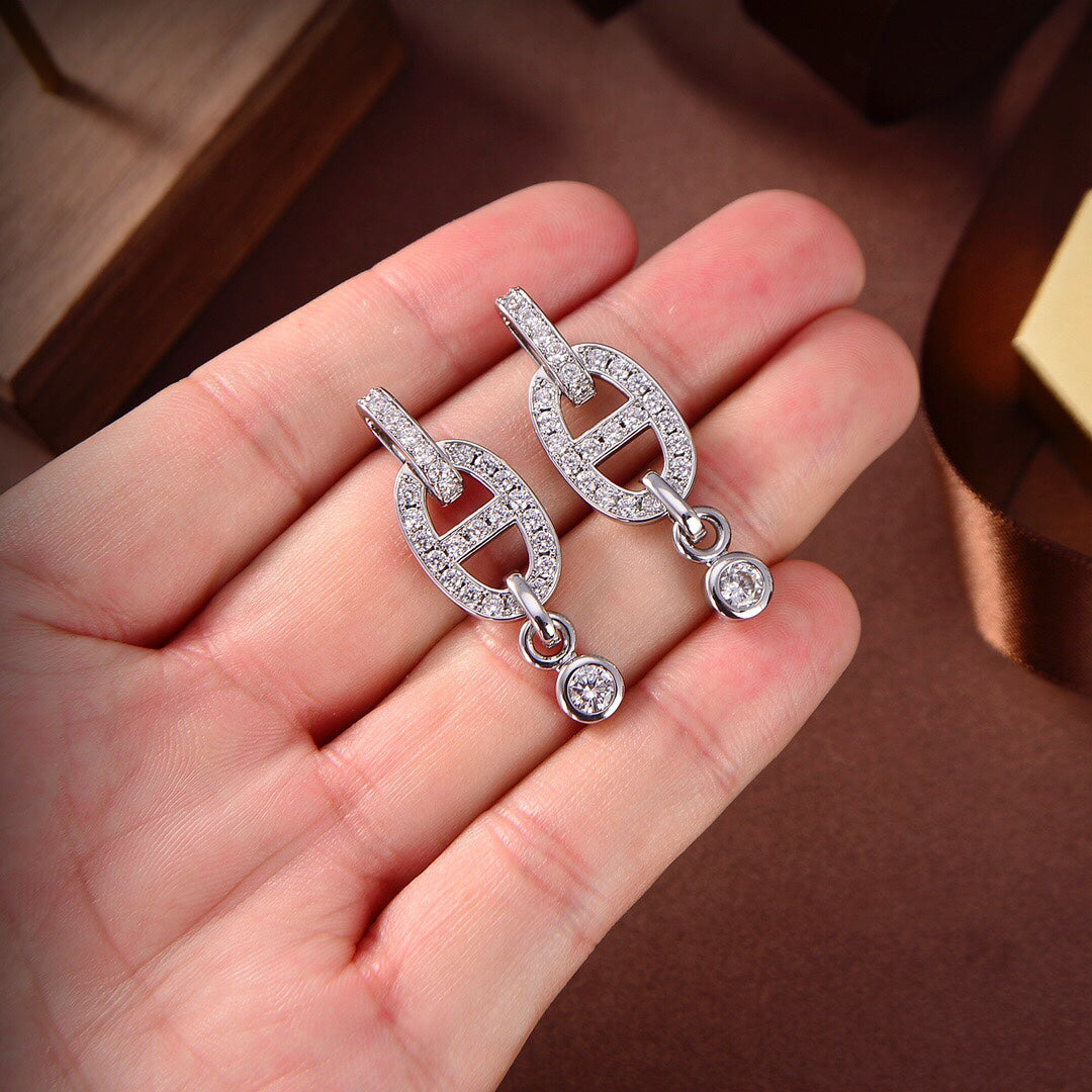 [⭐⭐JeweliWhal]HM CHAINE DIAMOND EARRINGS