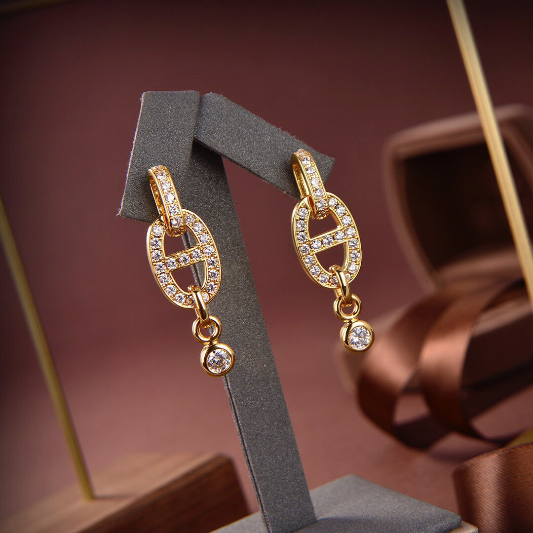 [⭐⭐JeweliWhal]HM CHAINE DIAMOND EARRINGS