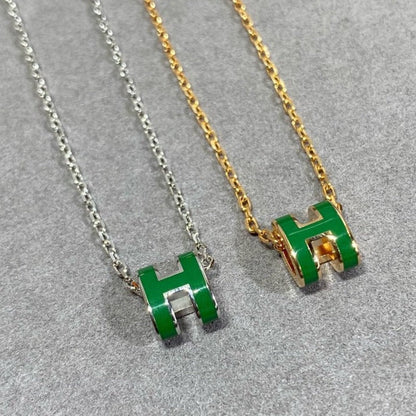 [⭐⭐JeweliWhal]POP H GREEN NECKLACE SILVER AND GOLD