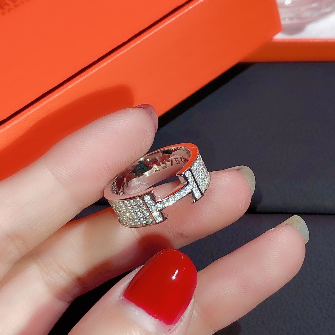 [⭐⭐JeweliWhal]H RING FULL DIAMOND