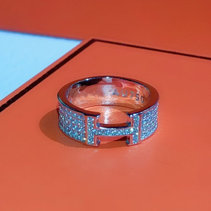 [⭐⭐JeweliWhal]H RING FULL DIAMOND