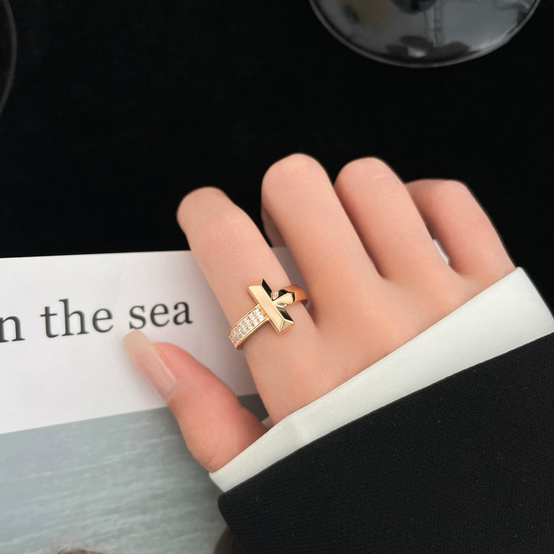 [⭐JeweliWhal]T ワイドダイヤモンドリング