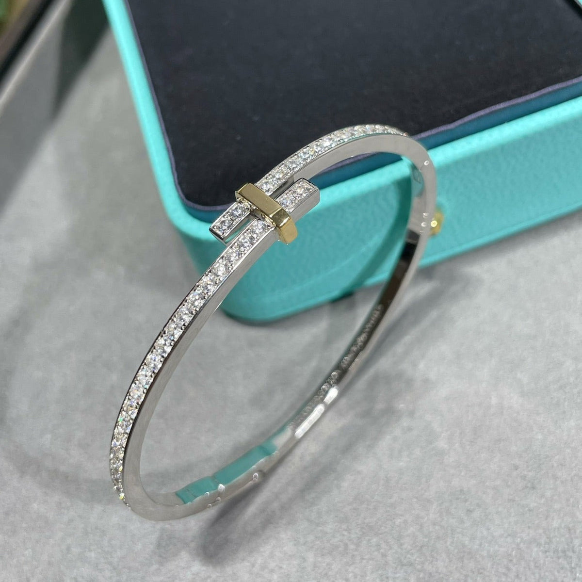 [⭐JeweliWhal]EDGE DIAMOND GOLD SILVER BRACELET
