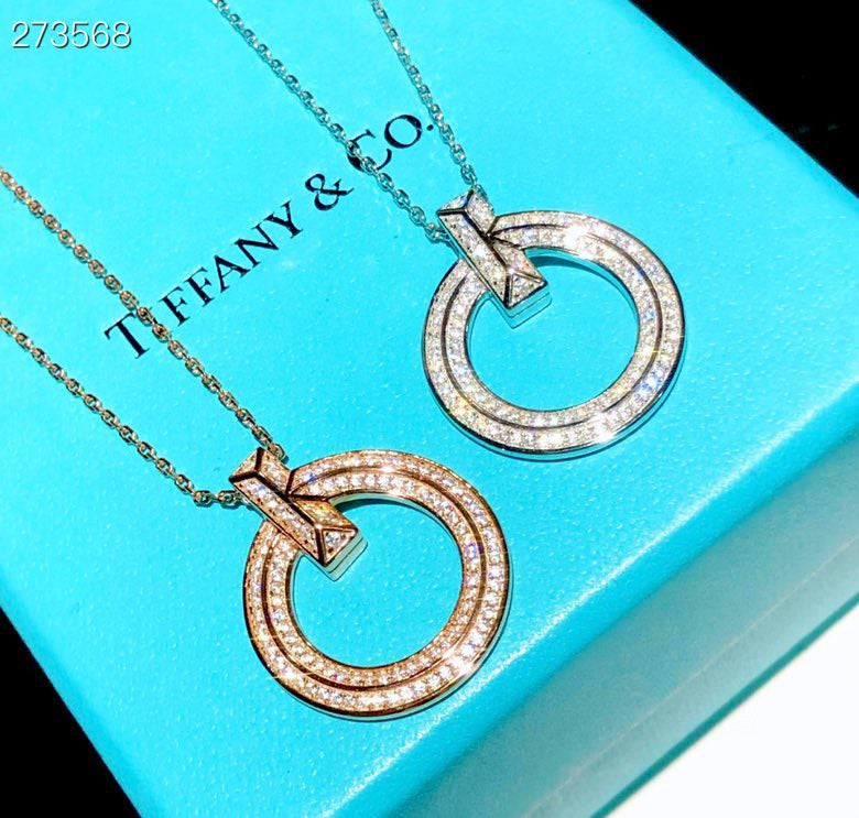 [⭐JeweliWhal]T1 CIRCLE DIAMOND PAVED MEDIUM NECKLACE