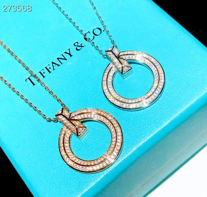 [⭐JeweliWhal]T1 CIRCLE DIAMOND PAVED MEDIUM NECKLACE