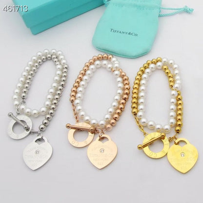 [⭐JeweliWhal]RETURN TO TIF HEART TAF BEAD PEARL BRACELET