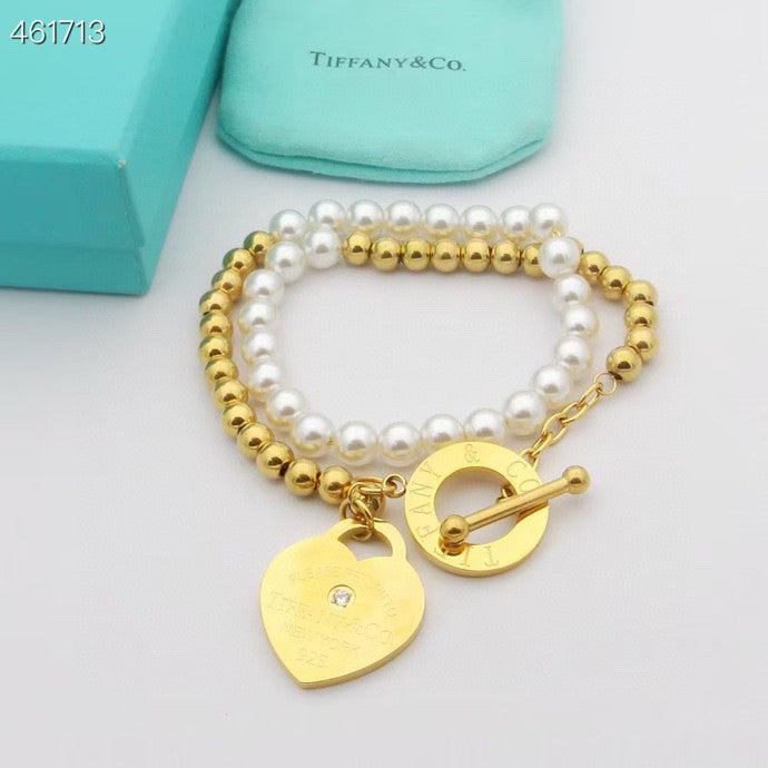 [⭐JeweliWhal]RETURN TO TIF HEART TAF BEAD PEARL BRACELET