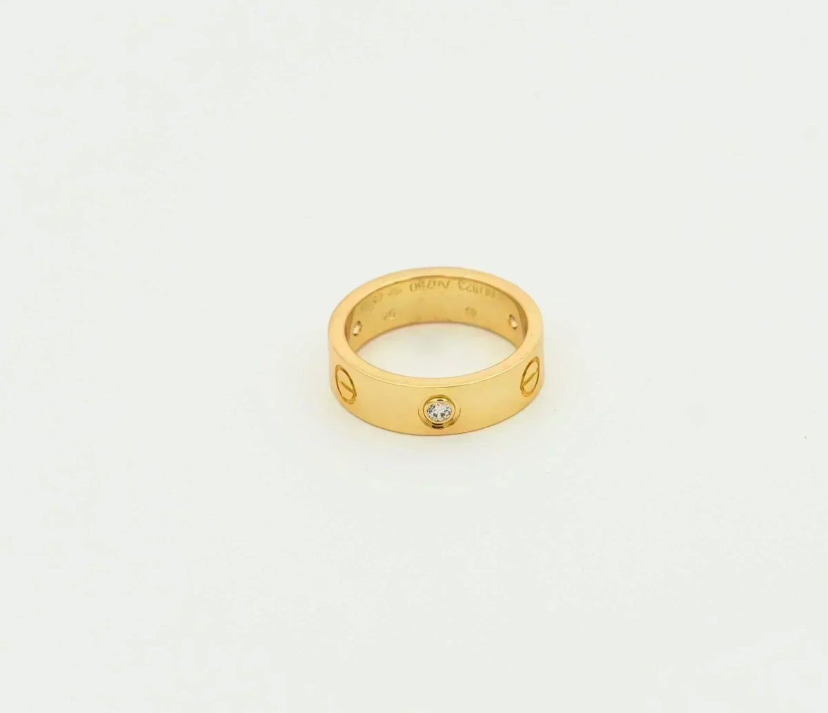 [⭐⭐JeweliWhal]ラブリング 5.5MM 3ダイヤモンド ゴールド