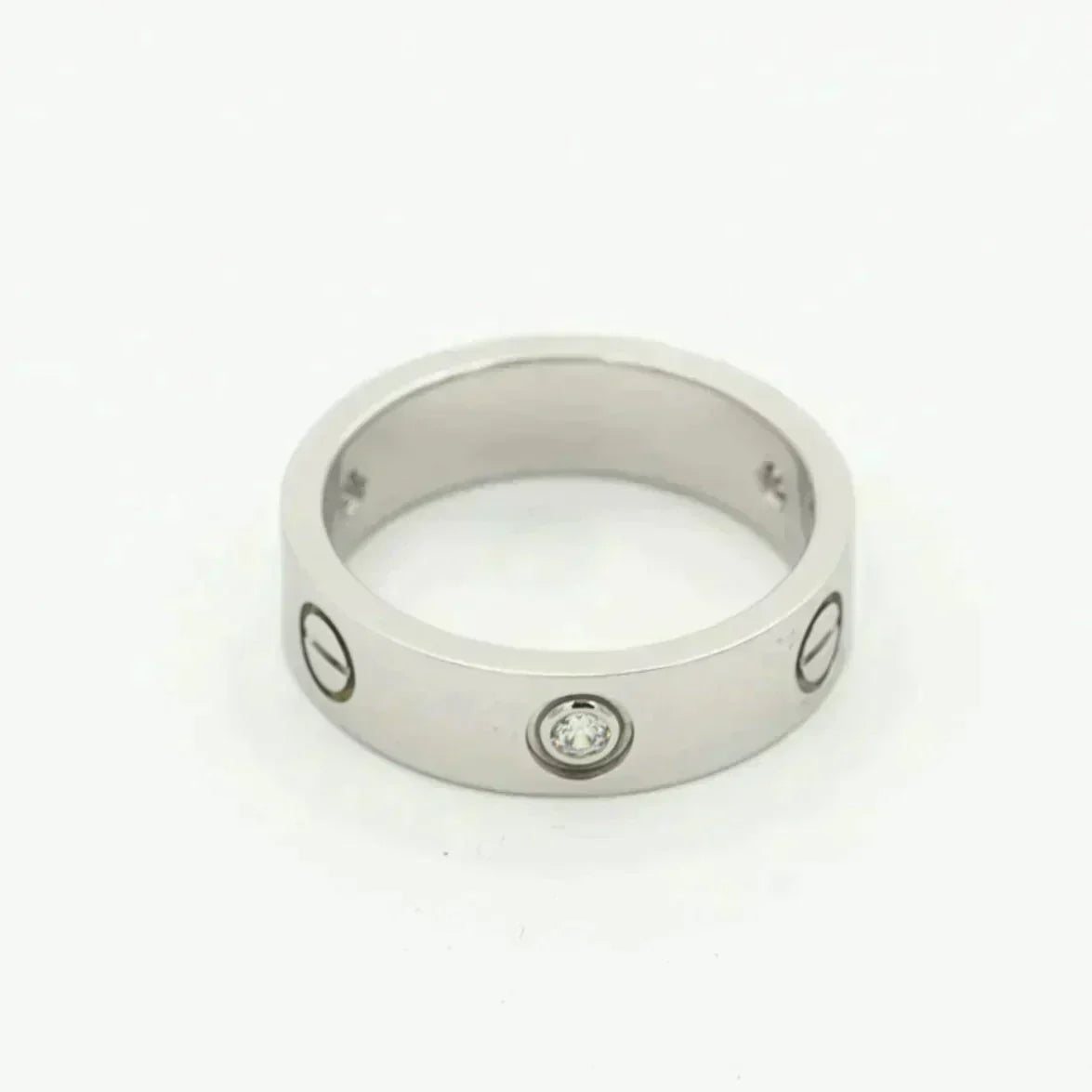 [⭐⭐JeweliWhal]LOVE RING 5.5MM 3 DIAMONDS SILVER