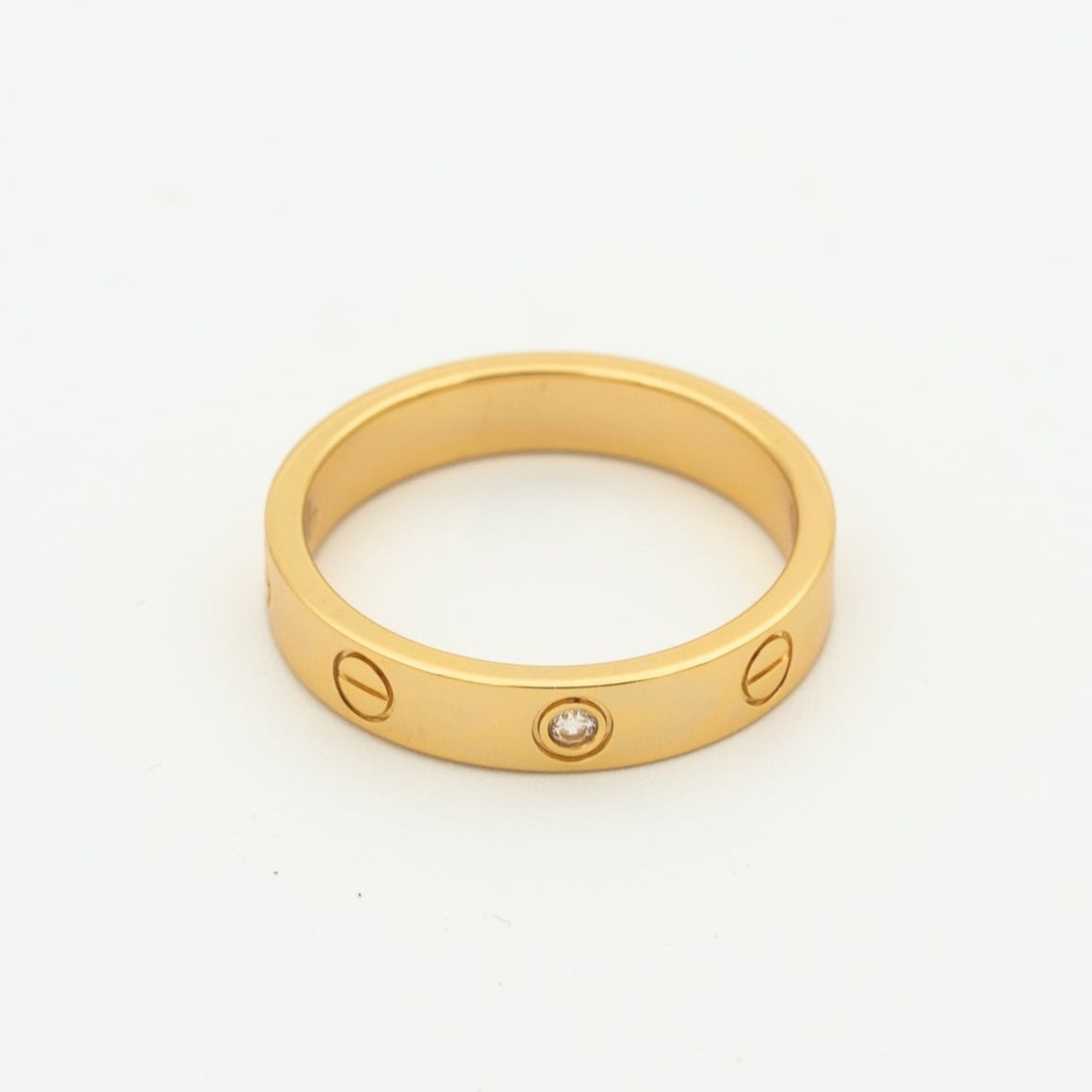 [⭐⭐JeweliWhal]LOVE RING 4MM 1 DIAMOND PINK GOLD