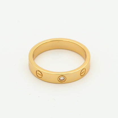 [⭐⭐JeweliWhal]LOVE RING 4MM 1 DIAMOND PINK GOLD