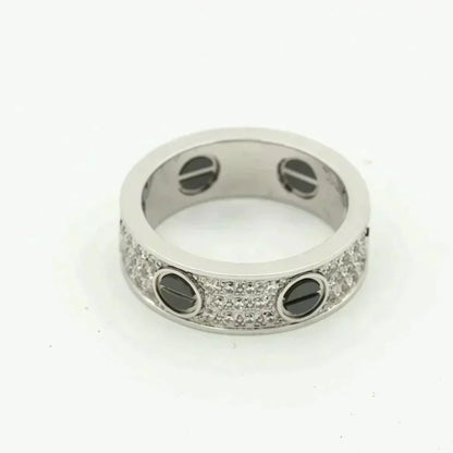 [⭐⭐JeweliWhal]LOVE RING 5.5MM DIAMONDS PAVED CERAMIC
