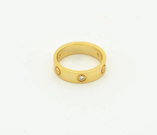[⭐⭐JeweliWhal]LOVE RING 4MM 1 DIAMOND GOLD