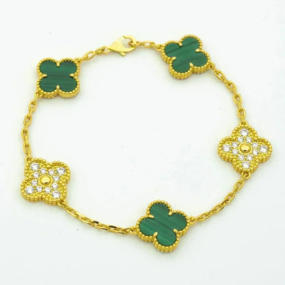 [⭐⭐JeweliWhal] CLOVER 5 MOTIF MALACHITE BRACELET COLLECTION