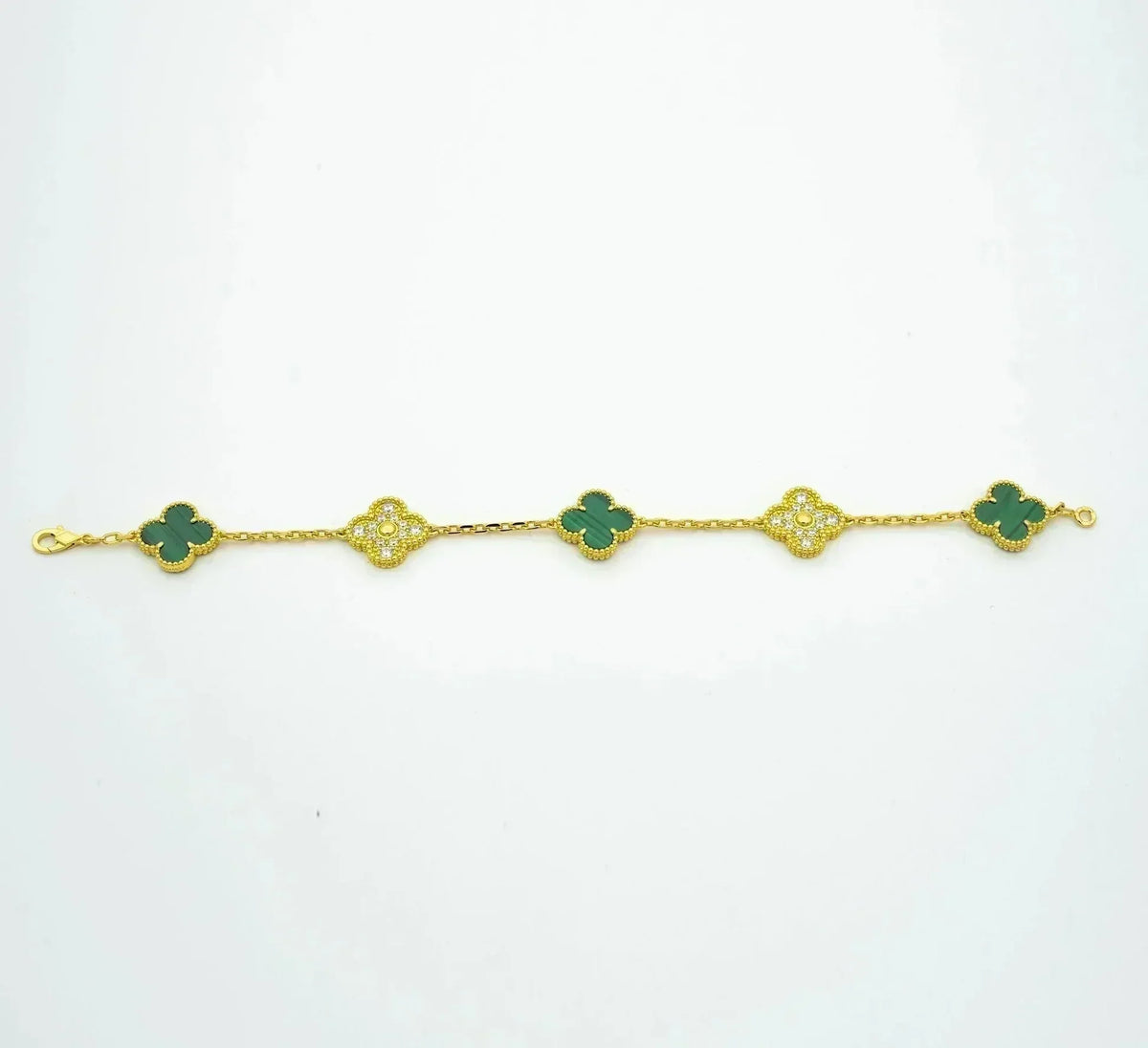 [⭐⭐JeweliWhal] CLOVER 5 MOTIF MALACHITE BRACELET COLLECTION