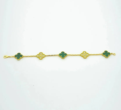 [⭐⭐JeweliWhal] CLOVER 5 MOTIF MALACHITE BRACELET COLLECTION