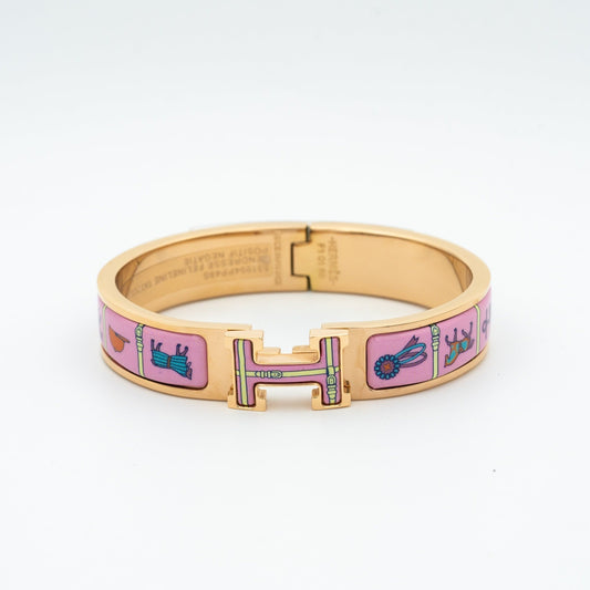 [⭐⭐JeweliWhal]H PINK GOLD BRACELET PINK CERAMIC
