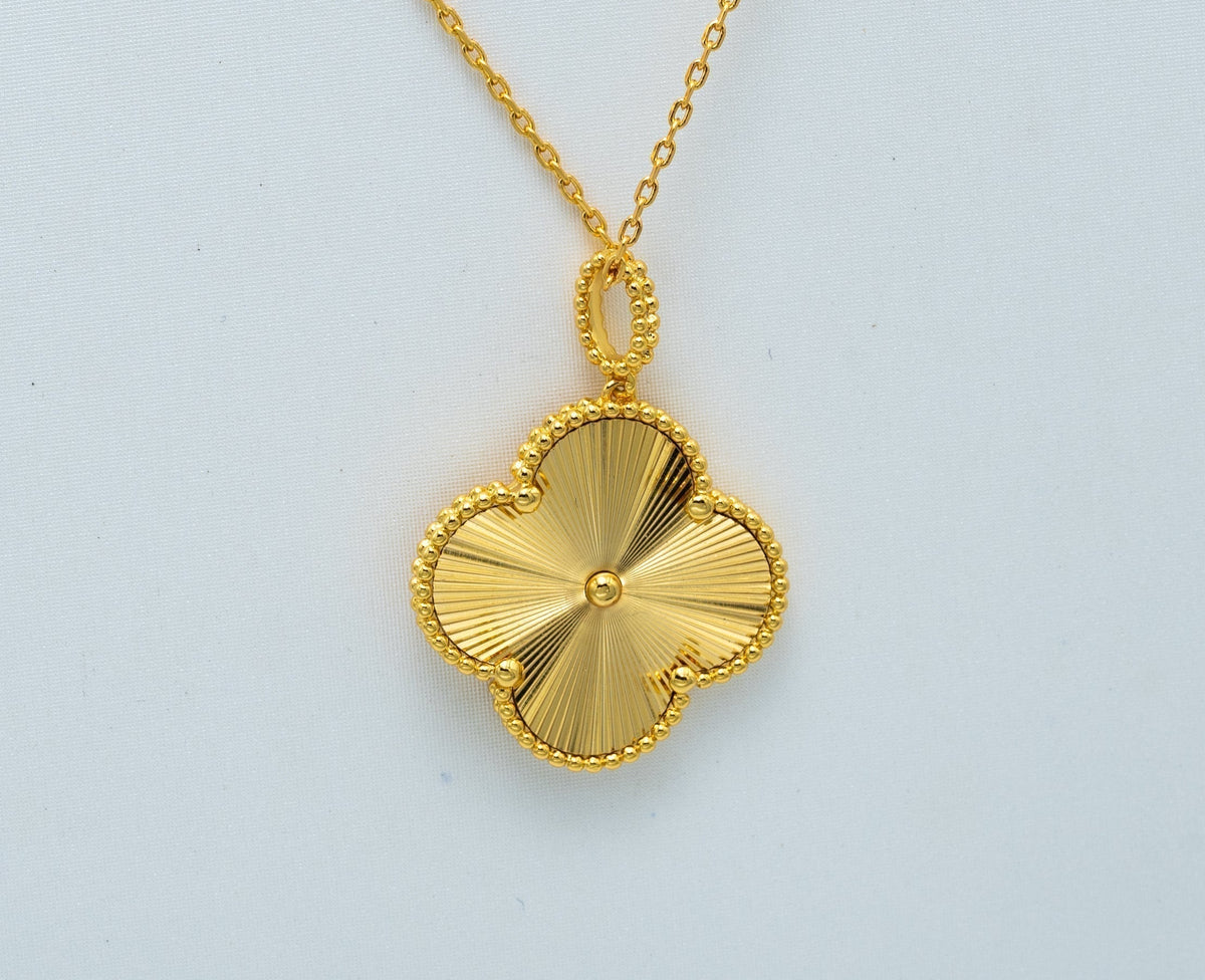 [⭐⭐JeweliWhal]CLOVER 25MM PEDANT NECKLACE GOLD