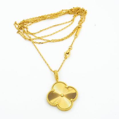 [⭐⭐JeweliWhal]CLOVER 25MM PEDANT NECKLACE GOLD