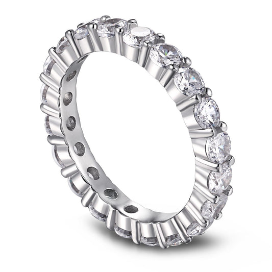 [Manual]Sparkling Round Cut Tennis Ring