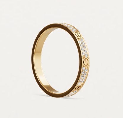 [⭐⭐JeweliWhal]LOVE RING 2.6mm-wide full-diamond ring Gold