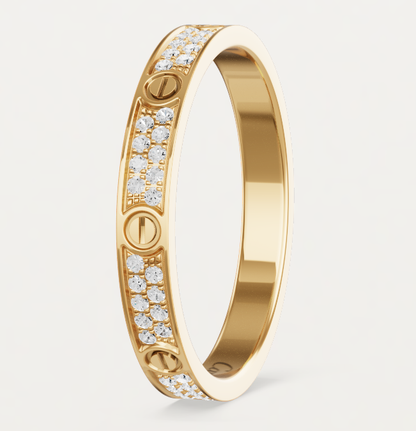 [⭐⭐JeweliWhal]LOVE RING 2.6mm-wide full-diamond ring Gold