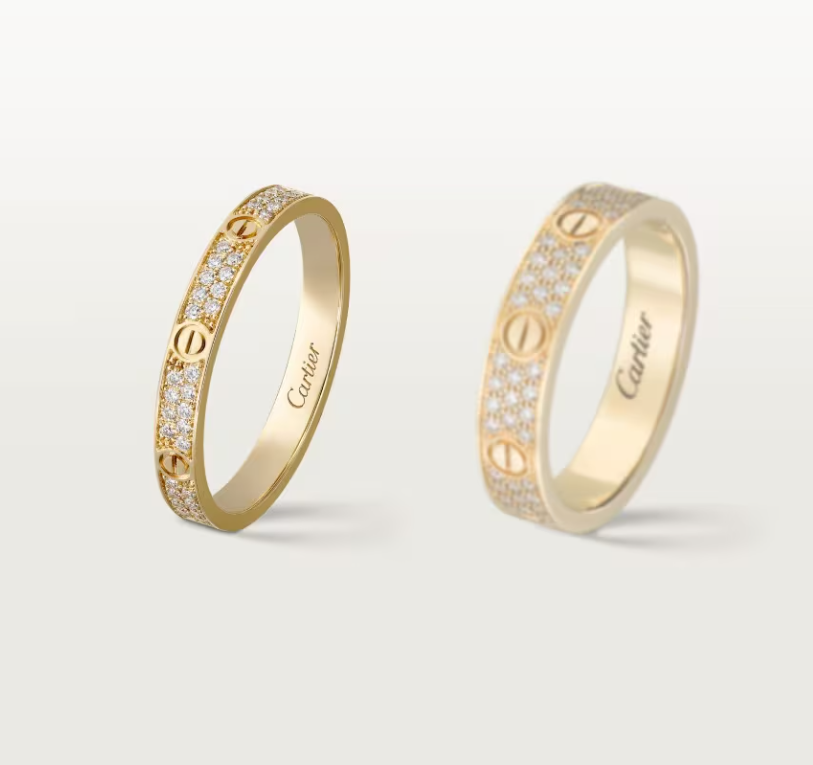 [⭐⭐JeweliWhal]LOVE RING 2.6mm-wide full-diamond ring Gold
