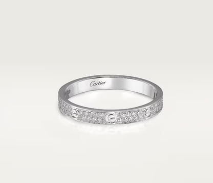 [⭐⭐JeweliWhal]LOVE RING 2.6mm-wide full-diamond ring silver
