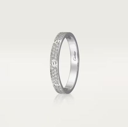 [⭐⭐JeweliWhal]LOVE RING 2.6mm-wide full-diamond ring silver