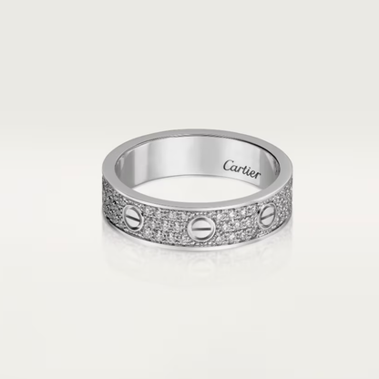 [⭐⭐JeweliWhal]LOVE RING 4mm-wide full-diamond ring silver