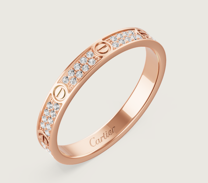 [⭐⭐JeweliWhal]LOVE RING 幅2.6mm フルダイヤモンドリング ローズゴールド